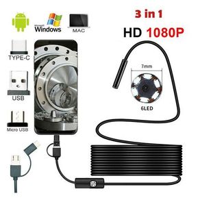 Waterproof 2m 7mm Endoscope Usb Inspection Camera 6 Led For Otg Smartphone
