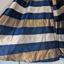Metallic Navy Striped Pleated A-Line Full Flare Satin Midi Skirt from Traffic People Image 5