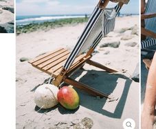 New Lauren 2 piece navy and white stripe wooden beach chair by Business and pleasure