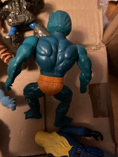 Vintage 80s Action Figure Lot MOTU Skeletor Merman, Rock Lords Granite, Super Naturals Hologram