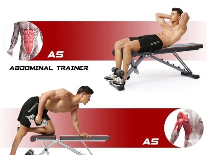 Adjustable Weight Bench Foldable, Fitness Workout Bench Weight Lifting Sit-up Multi-use Exercise Bench Flat Incline Decline Bench Press for Home Gym Training (FREE POSTAGE)