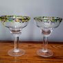 Vintage pair of confetti margarita glasses Image 2