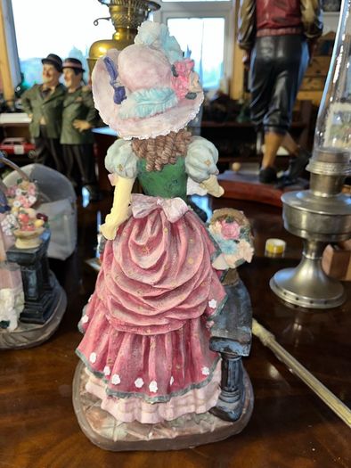 Tall 59cm Superb hand painted figurines of a Lady By Daniel Poly Collection