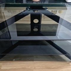 Black Glass TV Stand with 3 Shelves
