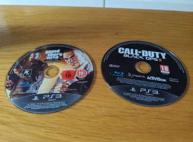 PS3 loose game discs Grand Theft Auto and Call of duty