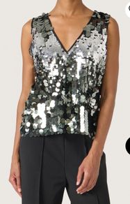 Ladies Silver Sequin Cami Size Small