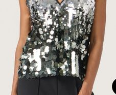Ladies Silver Sequin Cami Size Small