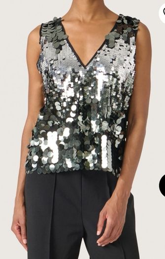 Ladies Silver Sequin Cami Size Small