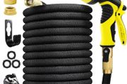 100FT, Expandable Garden Hose,Upgraded 10 Function Modes Water Spray Gun, Expanding Hose Pipe,Water Hose Pipe 3/4" &amp; 1/2" Solid Brass Connectors,No-Kink Flexible Hose Pipe (FREE POSTAGE)