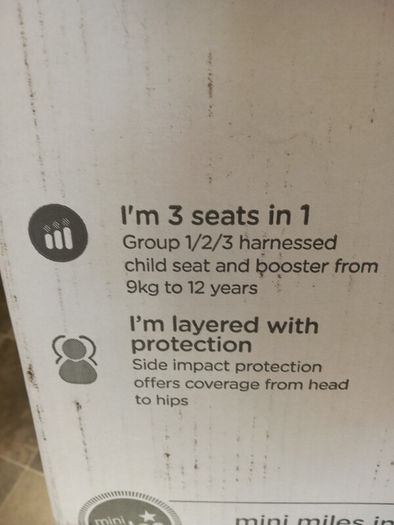 Childs Joie car seat group 1/2/3 and booster seat in one