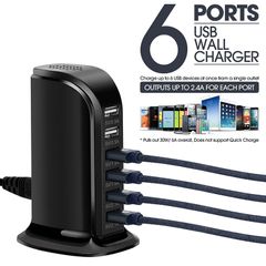 Quick charge 6 Port USB Charging Charger Station Multiple Power Socket Smart Phone USB Charger for iPhone Samsung Xiaomi Desktop Charger