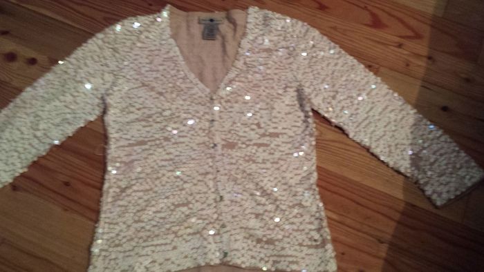 Champagne colour sequined top