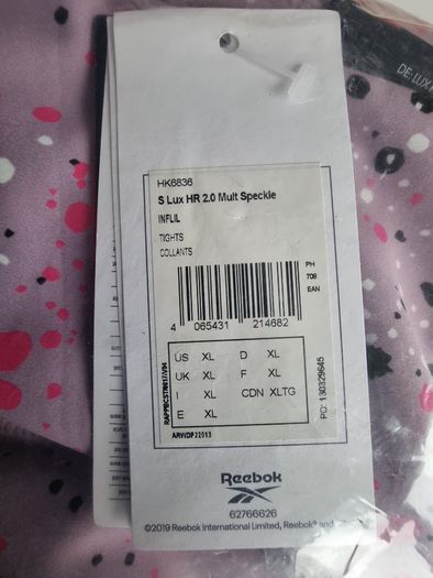 Reebok Women's Leggings TS Lux Hr 2.0 Mult Speckle Tights Jacquard, HK6836 inflil, Pink XL