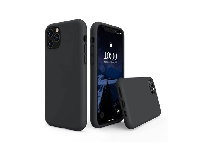 Liquid Silicone Case For iPhone 11 Pro Max Luxury Thin Soft Phone Cover New Black - FHT1IP11PMLK