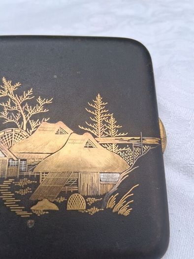 Damascene Komai 24kgold Inlay Meiji Period Case