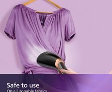 Philips Steam&Go Plus Handheld Clothes Steamer, Vertical and Horizontal Garment Steamer, No Ironing Board Needed, 0.07 Litre, 1300 W, Black/Copper