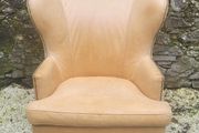 Italian leather butterfly wingback