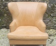 Italian leather butterfly wingback