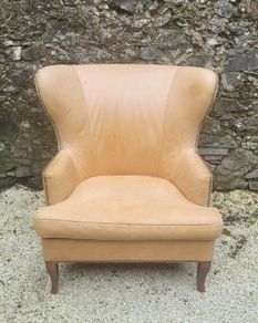 Italian leather butterfly wingback