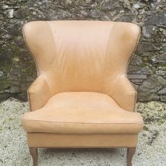 Italian leather butterfly wingback