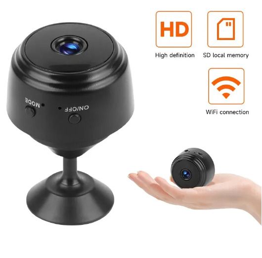 A9 Magnetic Mini WiFi Camera Wireless 1080P for Smart Home Security, Supports Live View, Human & Pet Detection,Car Nanny Cam, Sound & Portable Baby Small Video Cameras (Black)