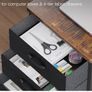 Corner Desk with Drawers, L Shaped Computer Desk 140x80cm with USB Charging Port & Power Outlet Image 5