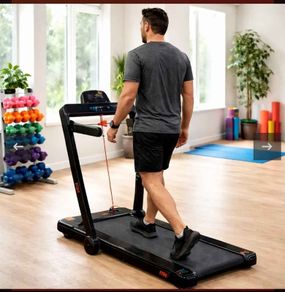 Treadmill converts to walking pad