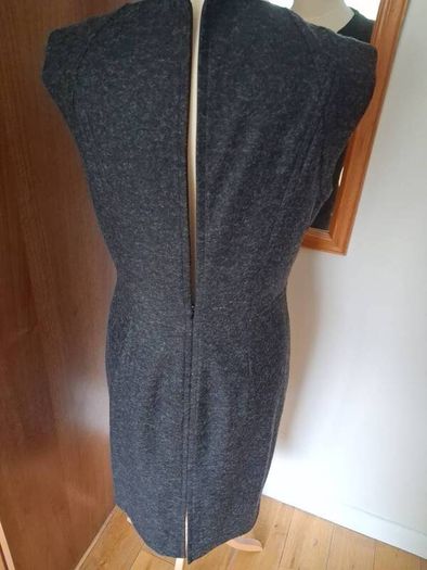 Hobbs Quality Wool Mix Grey Pinafore Dress Size 12