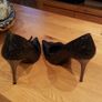 Black glitter shoes with satin bow Image 3