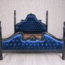 FOUR-POSTER BED CHATEAU MONTESPAN Column Bed 180 x 200 cm Double Bed Velvet Solid Mahogany Bed Frame Image 4