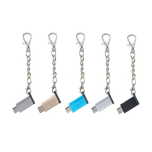 Aluminum Alloy OTG Micro USB (Male) to USB-C (Female) QC 3.0 Charger & Sync Adapter with Keychain (Brand New/Warranty)
