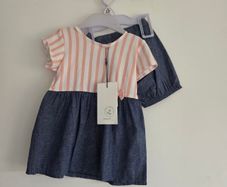 NEW Name It Baby Girl Soft Stretch Dress with Bloomers Set