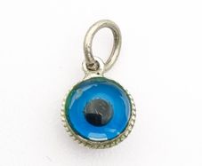 925 Vintage Sterling Silver Evil Eye Protection Charm