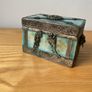 Vintage Chinese Stone Agate? Box with Ornamental Lion Head Dragon Phoenix Butterfly Image 3