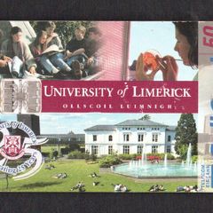 1998 Ireland 50 unit 25th Anniversary of the University of Limerick (UL) (Schlumberger SC7) Call Card Used