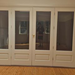 Solid Wood 4 Panel Folding Glass Doors with Frame