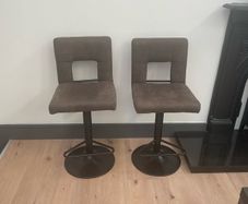 2 Nubuck Leather stools