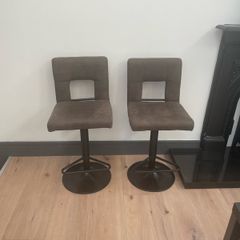 2 Nubuck Leather stools