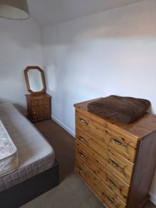 Double Bed and matching locker and chest of Drawers and Wardrobe