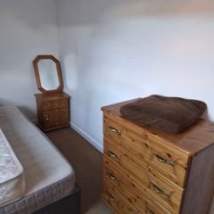Double Bed and matching locker and chest of Drawers and Wardrobe