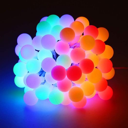 Globe String Lights Mains Powered 13M/43ft 100 LED Outdoor Fairy Lights Multi-Color 8 Modes Waterproof with Remote Control for Party Living Room Bedroom Patio Garden (13m 100led Multi-colored Plug in)