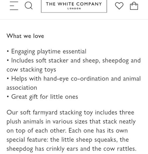 The White Company Farmyard Animal Stacker