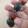 Vintage Etched Carnelian & Nutural Suliemani Agate Big Beads Bracelet Image 5
