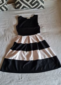 White and black dress
