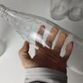 301 - Set of 4 Vintage Floral Decorative Collectible Clear Glass Tall Big Bottles Image 5