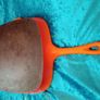 Cast Iron Square Grill / Griddle Pan Vibrant Orange Enamel Image 2