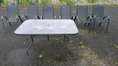 Outdoor furniture set table and 6 chairs