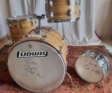 Ludwig 3 ply 70s Butcher Block and LM402 Snare - Blue Olive Drums Kit Led Zeppelin