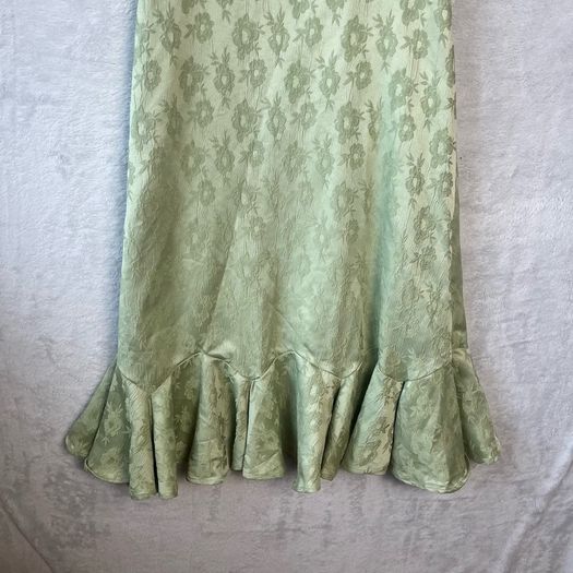 Sister Jane Sage Green Floral Jacquard Midi Dress Sz XS