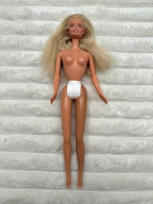 Vintage Body 1966 Mattel Barbie Blonde Hair Pink Earrings Ring Used Damaged Neck Dirty Please see pictures